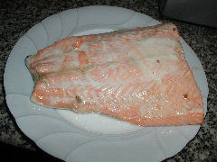 Poached salmon