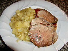 Roast beef and lemon garlic potatoes