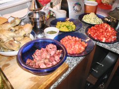 Paella mise en place