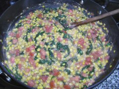 Corn and Arugula mix for empanadas