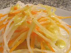 Daikon, carrot, and paneer salad