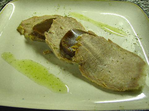 Veal Tongue with Black Olive Gelee