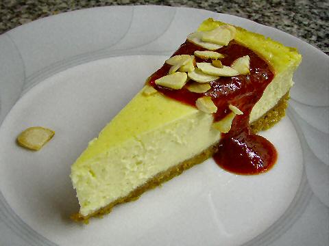 Roasted Strawberry & Almond Cheesecake