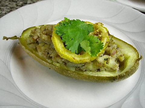 Sardine stuffed potatoes