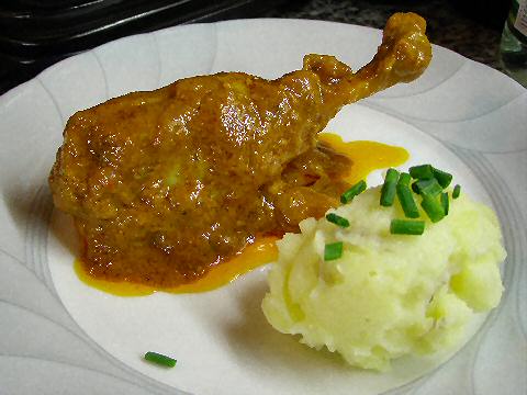 Braised Duck Legs in Tomato Peanut Sauce