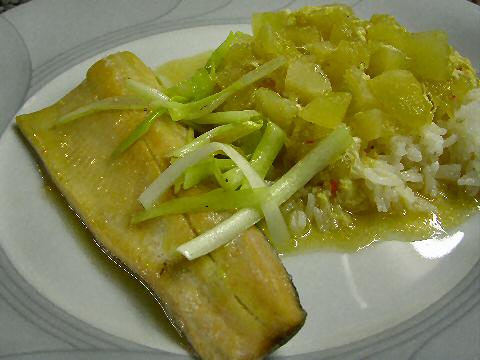 Salt-Cured Trout with Sour Orange Melon Curry