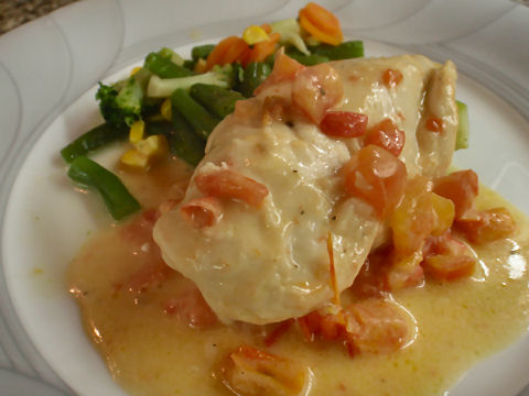 Chicken Fricassee with Panache de Verduras