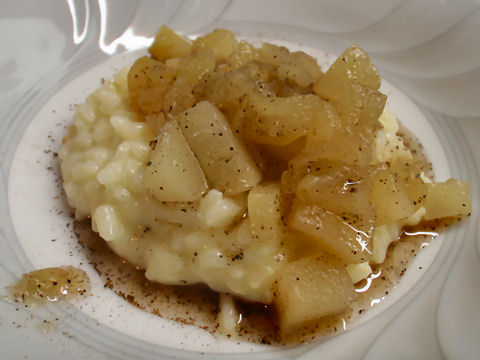 Sweet Risotto with Pear and Apple compote