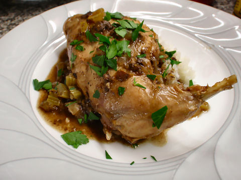 Rabbit Braised in Chocolate Sauce