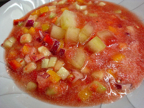 Gazpacho with Watermelon Pickles