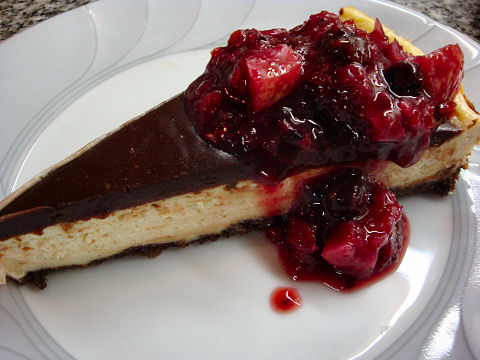 Chocolate-Vanilla Cheesecake, Berry Marmalade