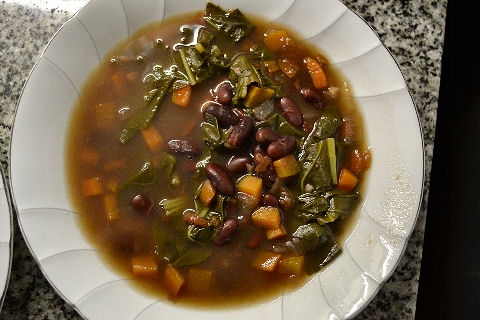 Red Bean, Rocoto, Swiss Chard soup