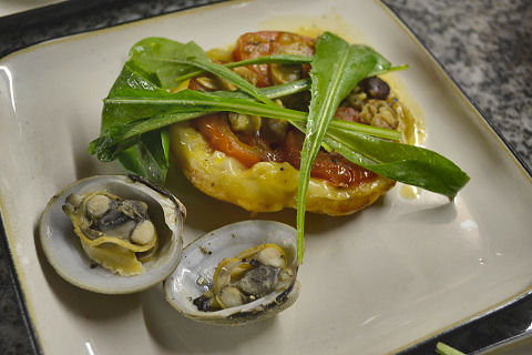 Clams and Cockle Tarte Tatin