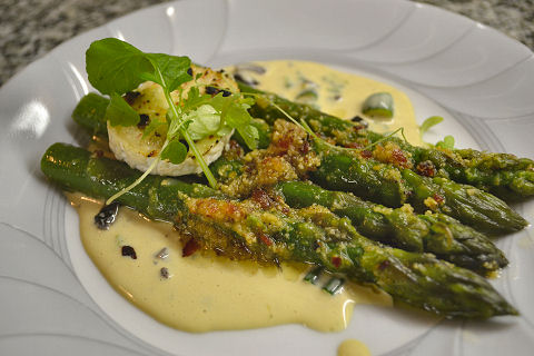 Warm Deviled Asparagus Salad