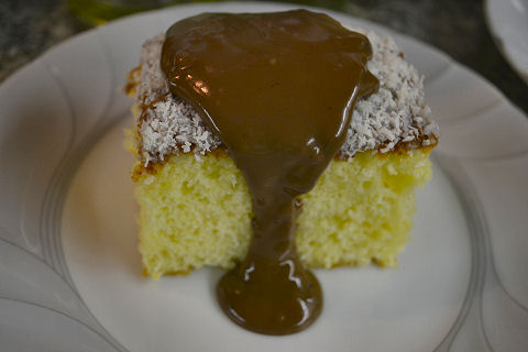 Tres Leches Cake, Chocolate-Coffee Sauce