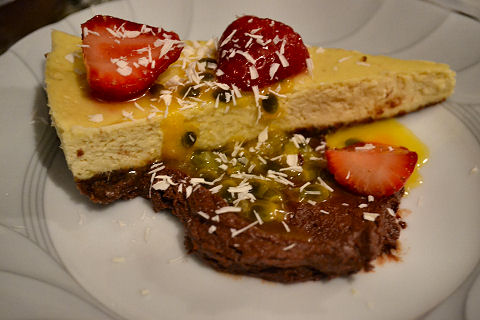 Mango Cheesecake, Chocolate Olive Oil Mousse