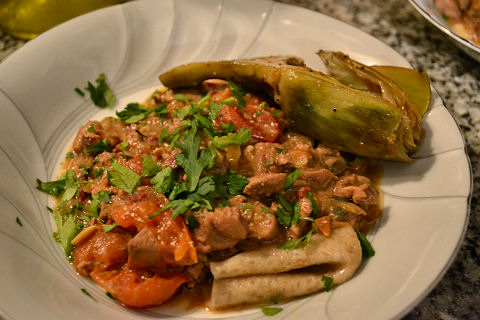 Rye langanelli, cibre, artichoke