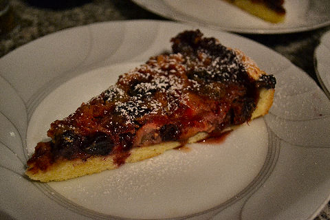 Strawberry, blueberry, walnut tart