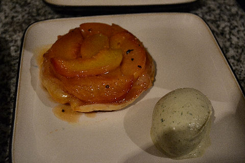 Peach Tarte Tatin, Tarragon Gelato