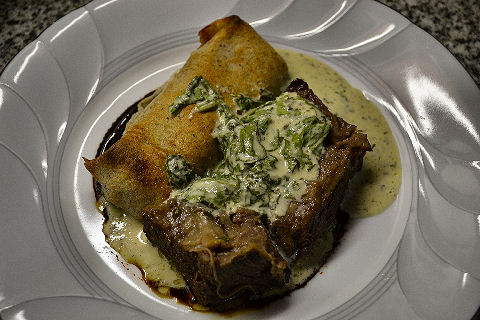 Shortribs and Roasted Garlic Canneloni