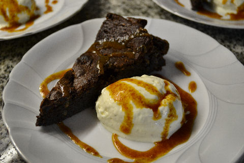 Chocolate Ginger Cake with Cardamom Gelato