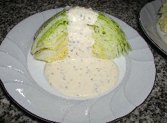 Iceberg lettuce wedge with ranch dressing