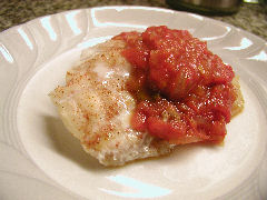 Baked Sea Bass with Tomato-Sweet Pepper Sauce
