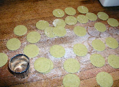 Cut 1" circles of dough