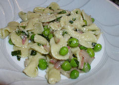 Pea & Buttermilk Tripolini with Fresh Peas and Radishes
