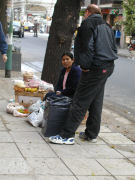 Street grocery vendor in Once