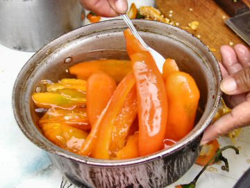 Maria making aji de gallina