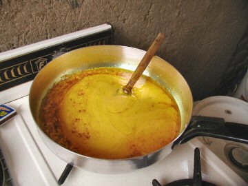 Maria making aji de gallina