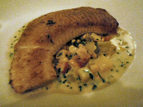 Apiary - skate with razor clam chowder