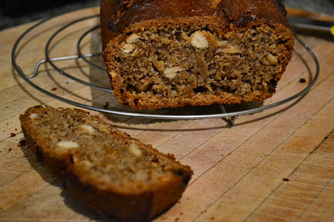 White Chocolate Cashew Banana Bread - vegan