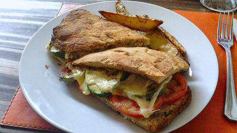 Baraka - grilled eggplant zucchini sandwich