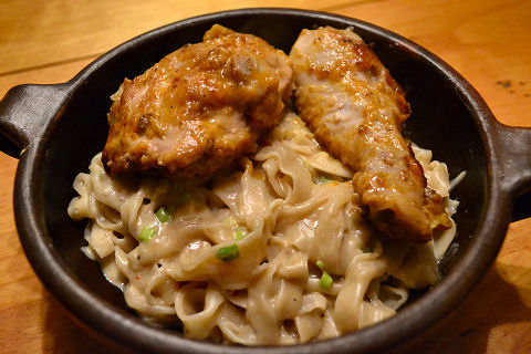 Buffalo Wings and Sesame Noodles