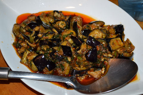 Eggplant braised in hot bean paste