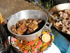 Chicharrones get their final bath in oil