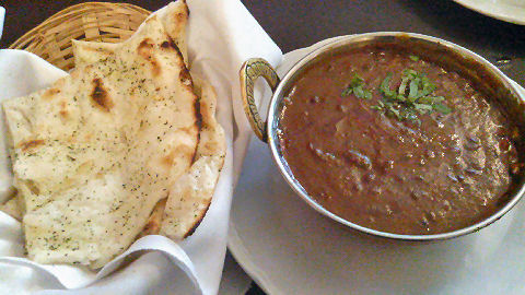 Dal Bukhara and mint naan