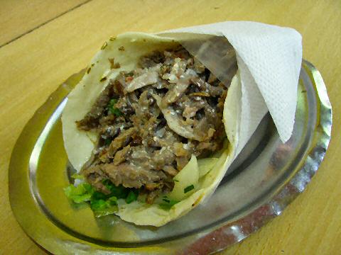 Demashk - lamb shawarma and falafels