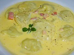 Eliot - ravioli with carbonara sauce