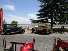 Antique cars parked out front of El Torreon