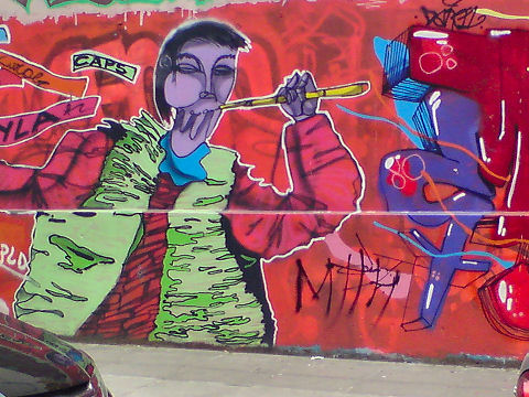 Graffiti flautist