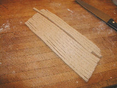 Pici - cut the dough in long square dowels