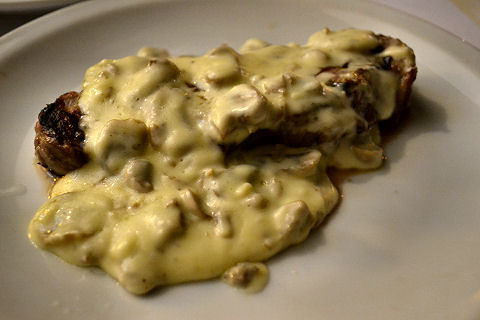 Juana M - bife de chorizo with mushroom sauce