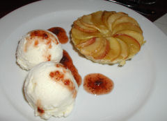 Juanico - apple tart with vanilla ice cream and mixed berry sauce
