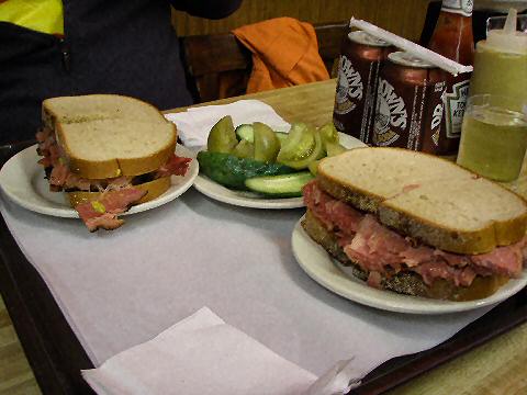 Katz’s Deli - corned beef and pastrami sandwiches