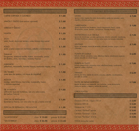 Old La Querencia menu