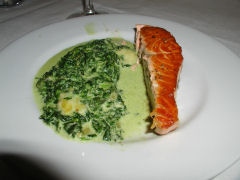 Marcelo - grilled salmon with creamed spinach