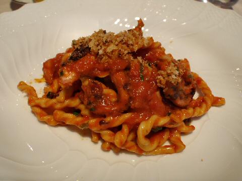 Marea - fusilli with red wine braised octopus and bone marrow